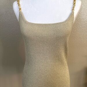 Cable & Gauge Gold Chain Strap Camisole with Cardigan